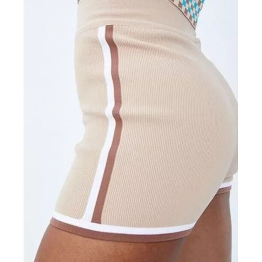 Cotton On Body Women's Knit Bike Short Skinny High Rise Sesame Beige Size Large